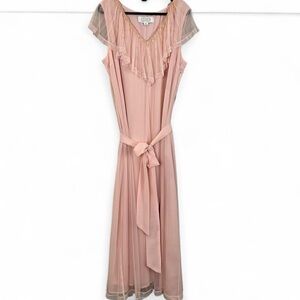 Badgley Mischka Pink Dress with Gold Sequins